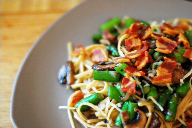 Asparagus and Pancetta Fettucine